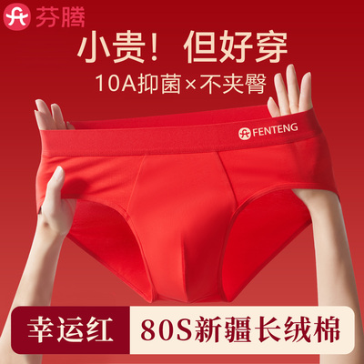 芬腾本命年男士红色三角内裤