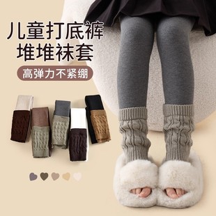 女童打底裤加绒加厚秋冬季堆堆袜套儿童连裤袜冬款宝宝外穿打底袜