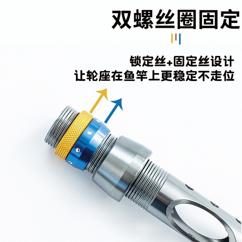 DIY改装鱼竿管式胶粘铝合金轮座直柄镂空金属鱼线轮卡座鱼竿配件,户外/登山/野营/旅行用品,垂钓小配件,淘宝优惠券,粉丝福利购,淘宝优惠卷