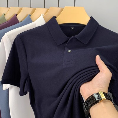 ZIQQO~轻松就可以驾驭！精梳纯棉短袖Polo衫男士百搭纯色翻领T恤