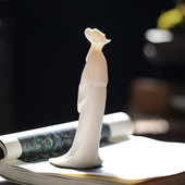 陶瓷李白望月摆件人物雕像家居书房盆景假山鱼缸造景办公桌面饰品