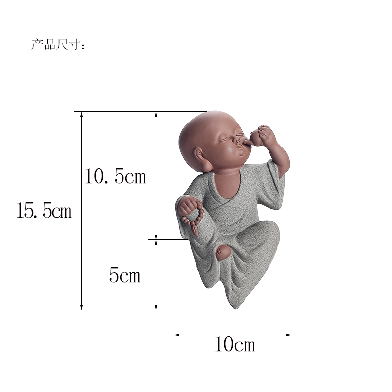 久造新中式紫砂禅意小和尚摆件家居饰品客厅玄关电视柜创意装饰品