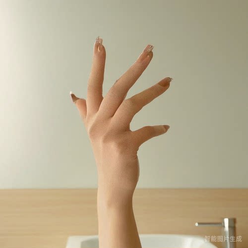 二次元带美甲片Cosplay淡化疤痕神器天鹅绒超薄透气五指无缝丝袜