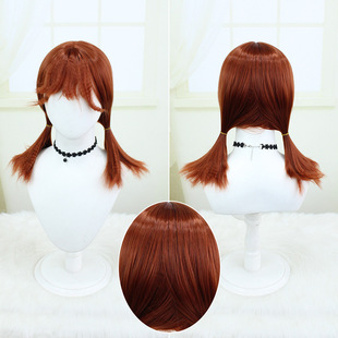 第五人格拉拉队员莉莉cos假发仿真头皮顶双马尾扎发发型厂家批发
