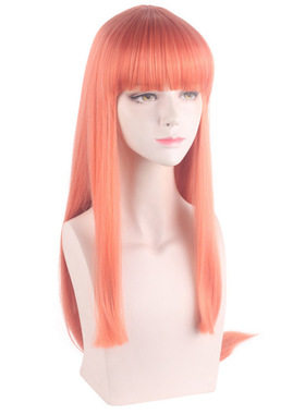 动漫cosplay假发赛马娘 Pretty Derby 无声铃鹿 橘红色角色长直发