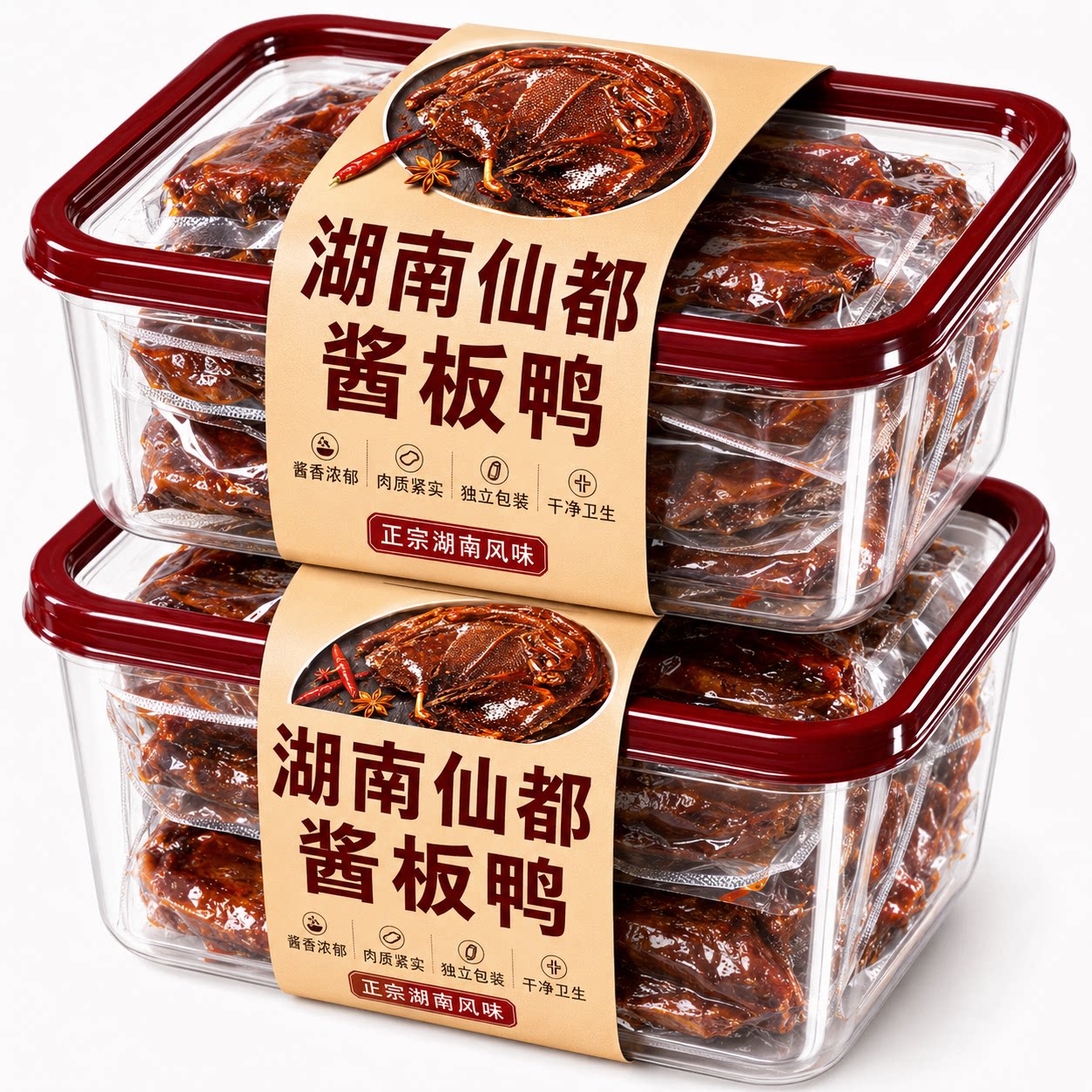 老字号！仙都酱板鸭官方旗舰店湖南常德特产香辣手撕鸭开袋即食图片