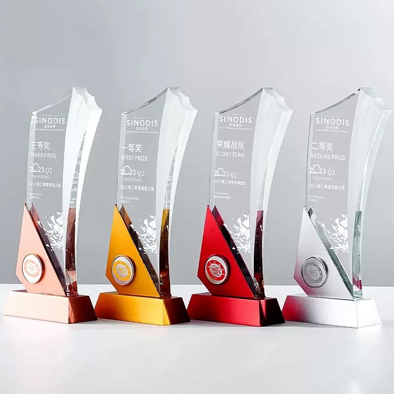 创意金属水晶奖杯定制五角星优秀员工钻石比赛公司活动奖牌银行奖