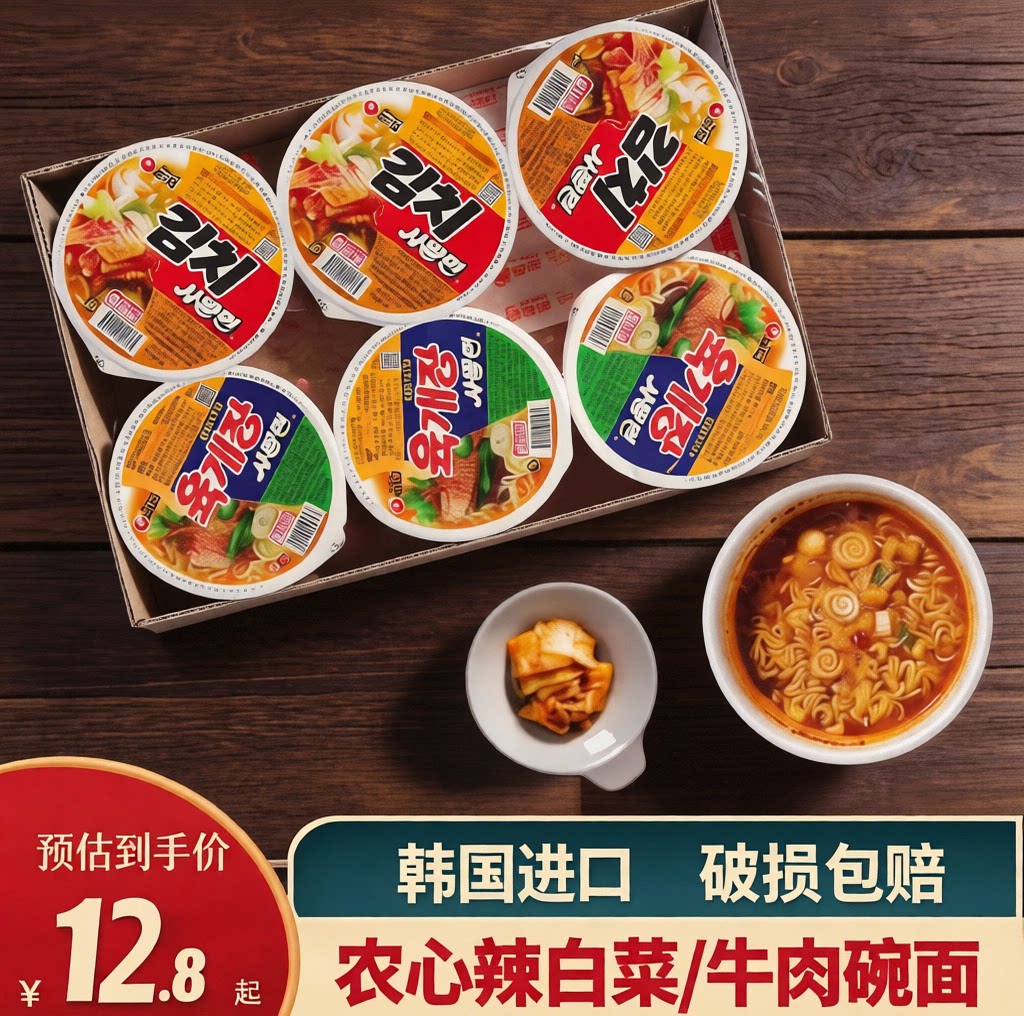 韩国进口农心牛肉面辣白菜碗面辛拉面韩式速食小杯泡菜面方便面