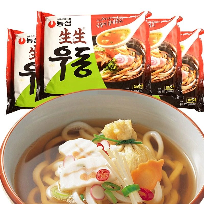 韩国进口农心生生乌冬汤面253g韩式非油炸方便面泡面汤面速食袋装