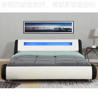 外贸工厂氛1444-1-3围灯皮艺床波造卧室床leather bed queen s型i