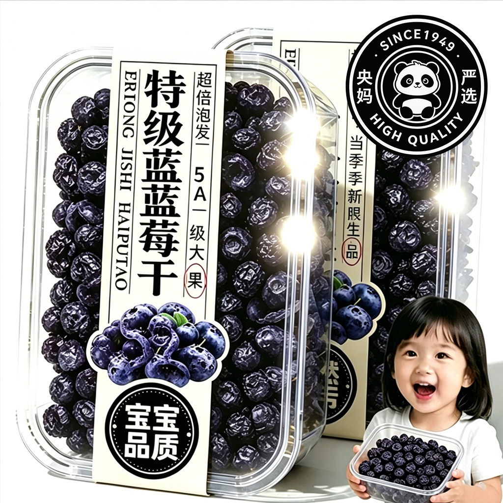 【央妈严选】正宗蓝莓干果大兴安岭大颗粒有机纯蓝莓干官方旗舰店