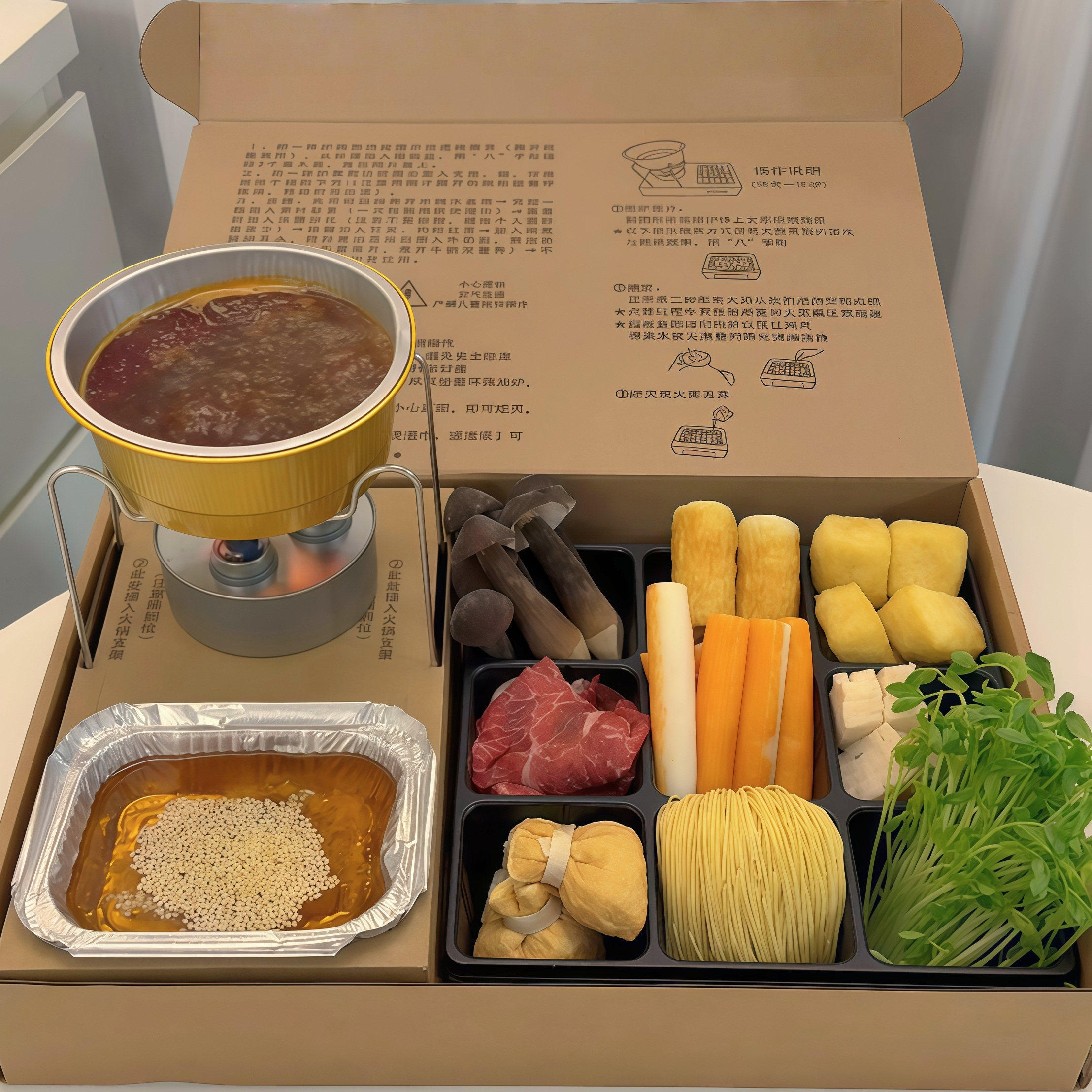 室外野餐一人食火锅单人火锅烧烤炉锅具一次性外卖餐盒加热铝箔盒