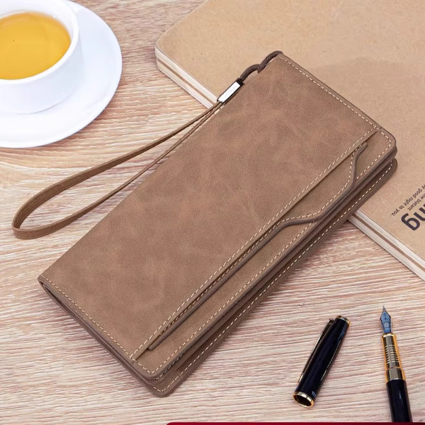 2025新款真皮质感男士钱包手拿包复古疯马皮卡包一体高级感零钱包,箱包皮具/热销女包/男包,钱包,淘宝优惠券,粉丝福利购,淘宝优惠卷