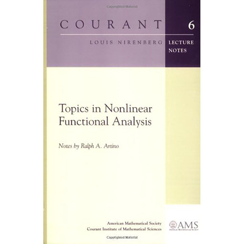 现货 英文原版 非线性泛函分析  Topics in Nonlinear Functional Analysis (Courant Lecture Notes) 9780821828199