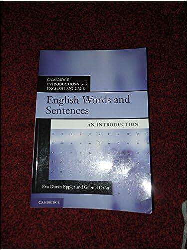 现货 英文原版 英语词汇和句子导论（剑桥英语语言导论）English Words and Sentences:An Introduction (Camb 9780521171878