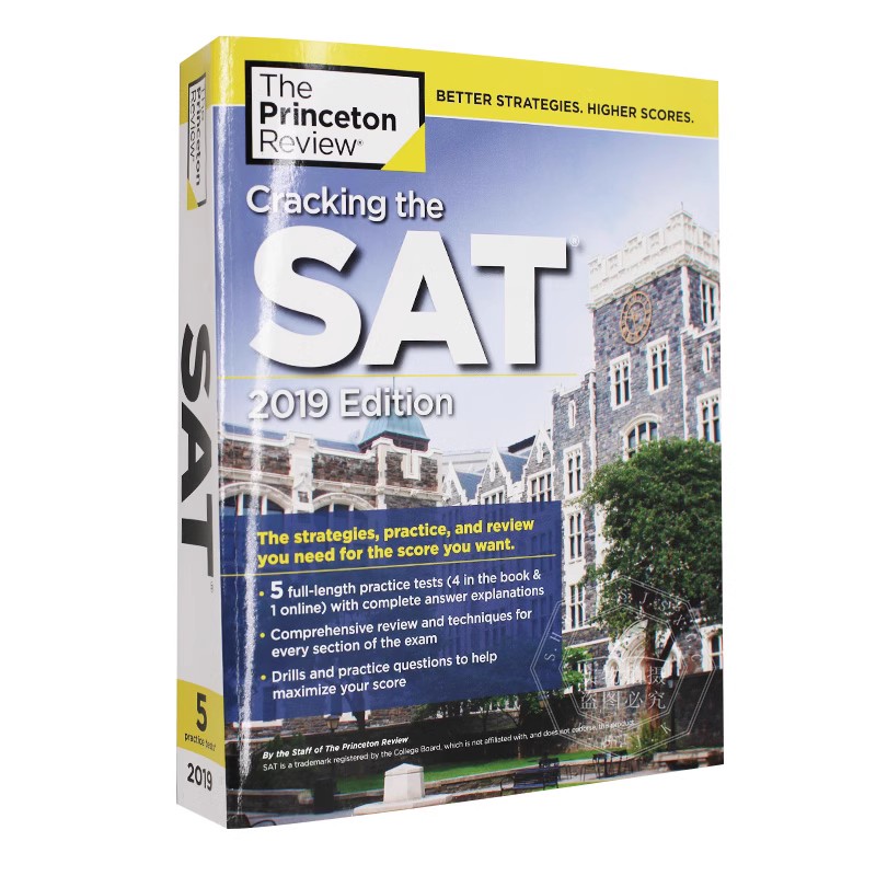 Cracking the SAT with 5 Practice Tests 2019 Edition 英文原版 美国学术能力评估测验 题解练习 含全真试题 进口教材 平装