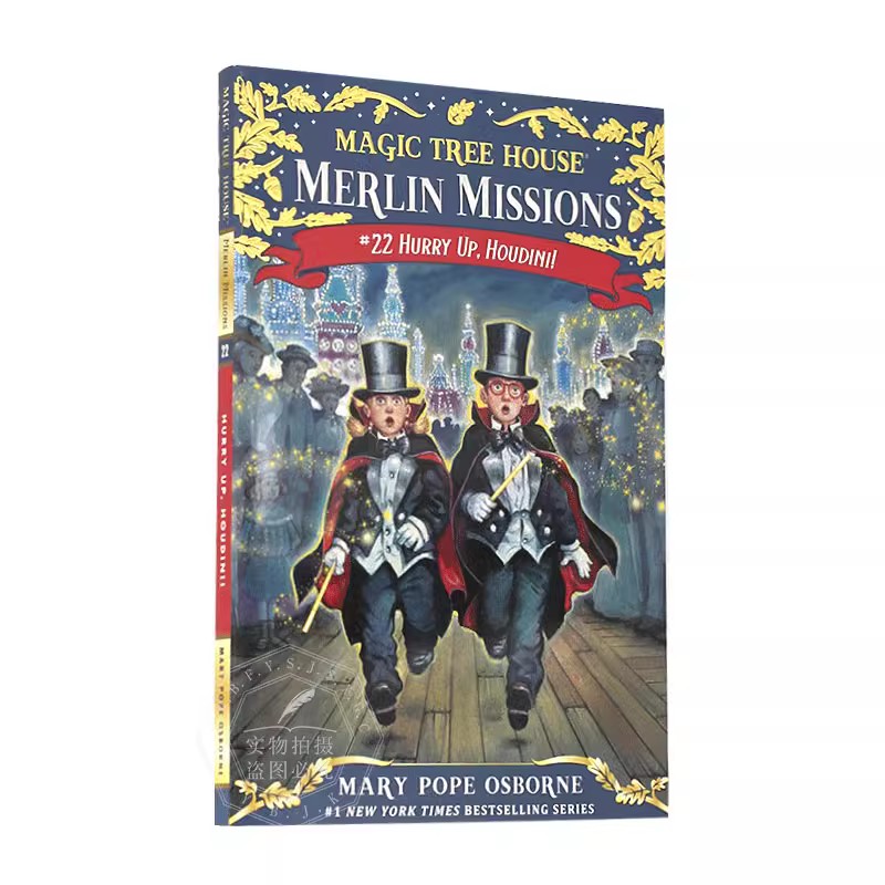 神奇树屋梅林的任务英文原版童书 Magic Tree House Merlin Missions 22: Hurry Up, Houdini!玛丽波奥斯本青少年英语读物平装