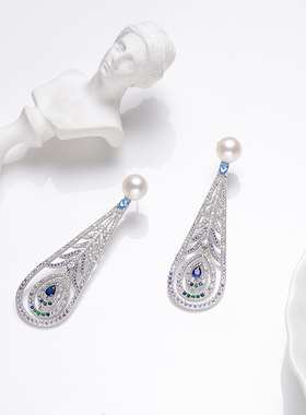 S925银淡水珍珠耳饰8mm V201-D471