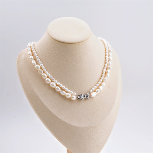 Audrey PearlS925银淡水巴洛克珍珠项链4-8mm V201-S952