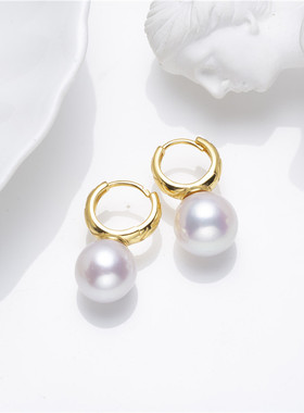 Audrey PearlS925银淡水珍珠耳饰11mm V201-D426