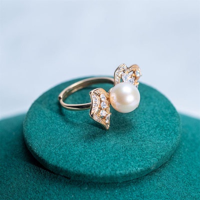 Audrey PearlS925银淡水珍珠戒指9-10mm V201-H398