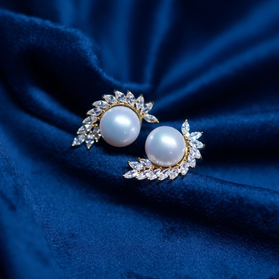 Audrey PearlS925银淡水珍珠耳饰10-11mm V201-D587