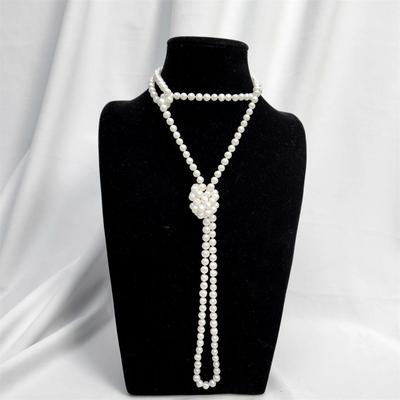 Audrey PearlS925银淡水珍珠项链毛衣链8mm V201-S976