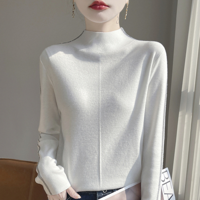 大码半高领女士毛衣洋气内搭