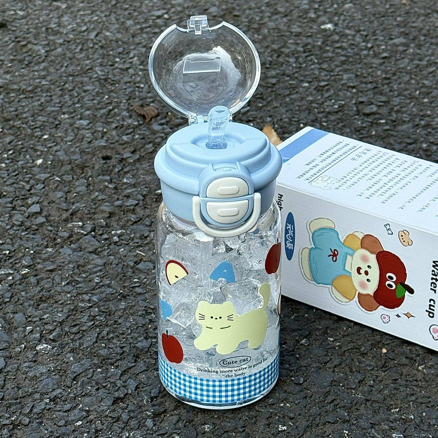 女生小众不撞款儿童可爱高颜值吸管塑料杯卡通便携式学生双饮水杯