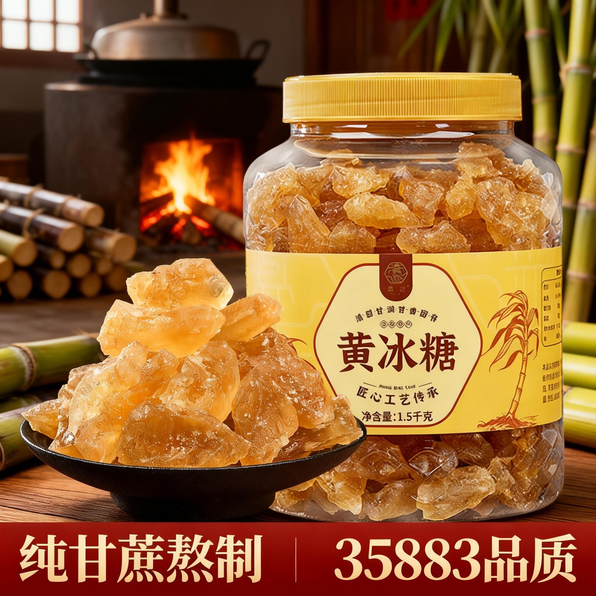 黄冰糖纯甘蔗天然古法一级云南老冰糖碎正宗小块小粒滇迹老黄糖