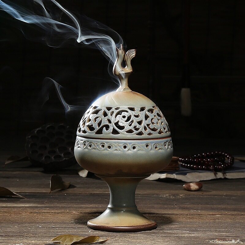 仿古创意大号博山炉 陶瓷香炉 紫砂沉香檀香盘香炉 熏香炉陶瓷