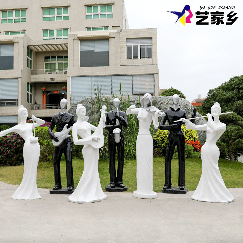 户外音乐人物摆件商场酒吧房地产主题餐厅门口迎宾玻璃钢落地雕塑