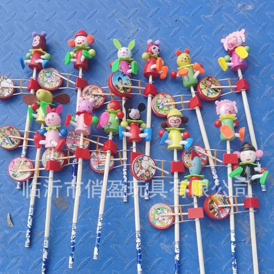 纯实木摇摇鼓，木偶摇鼓，庙会摇鼓，木偶摇鼓