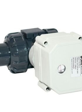 1/2寸微型电动UPVC双由令4分调节球阀二通耐腐蚀模拟量调节阀DN15