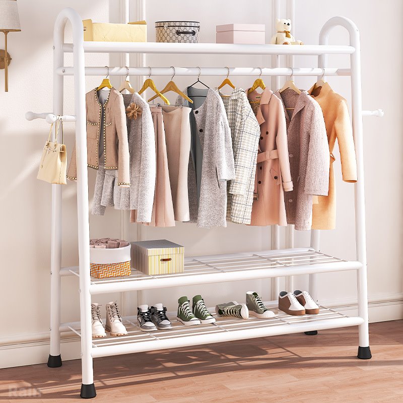 衣架加粗款落地卧室衣帽架家用简易晾衣杆宿舍挂衣架阳台晒衣架子