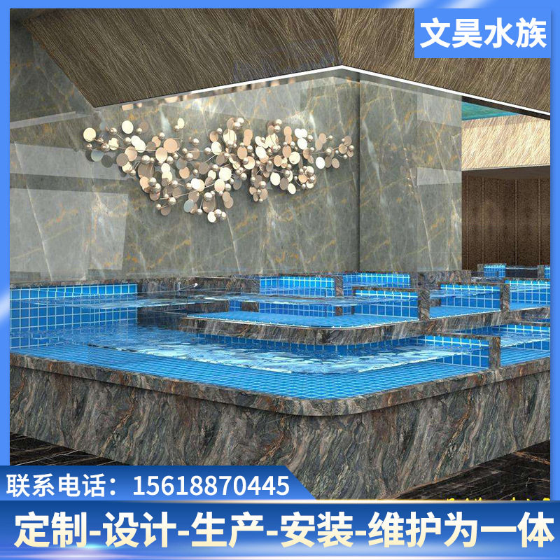 承接商用展示海鲜鱼缸设计施工工程商超菜场自选式海鲜鱼池定作