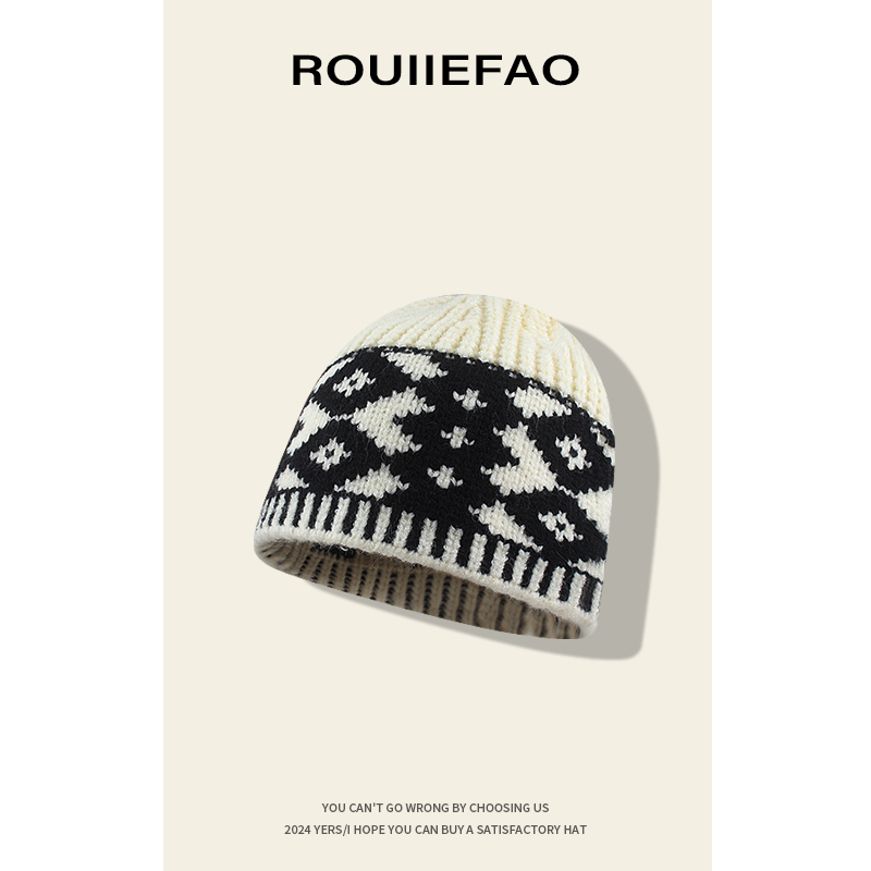 ROUIIEFAO毛线帽逛街休闲男女冬