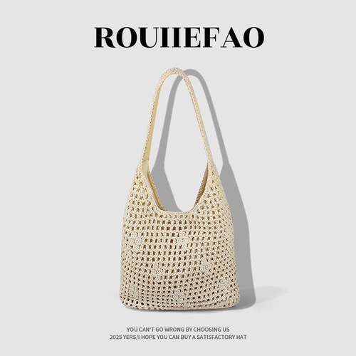 ROUIIEFAO单肩包棉线编织通勤