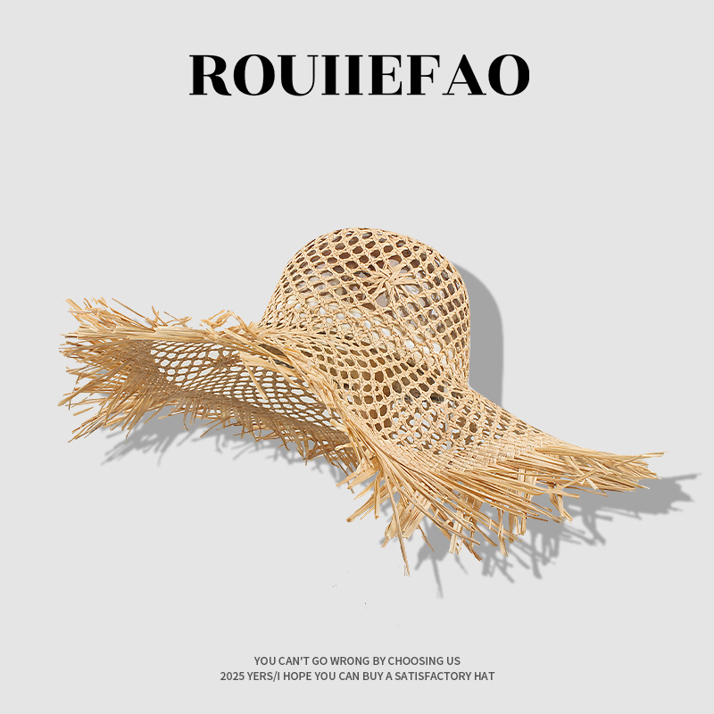 ROUIIEFAO草帽大帽檐镂空透气