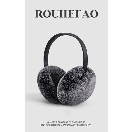 ROUIIEFAO2024獭兔毛保暖耳罩