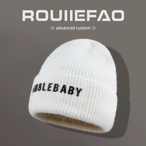 ROUIIEFAO毛线帽时尚字母百搭