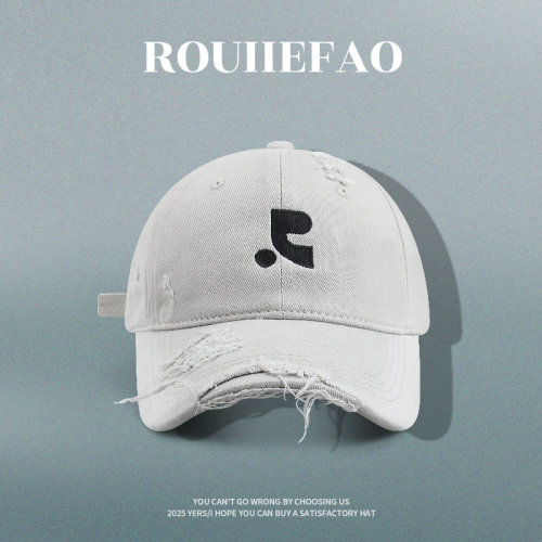 ROUIIEFAO棒球帽破洞刺绣情侣