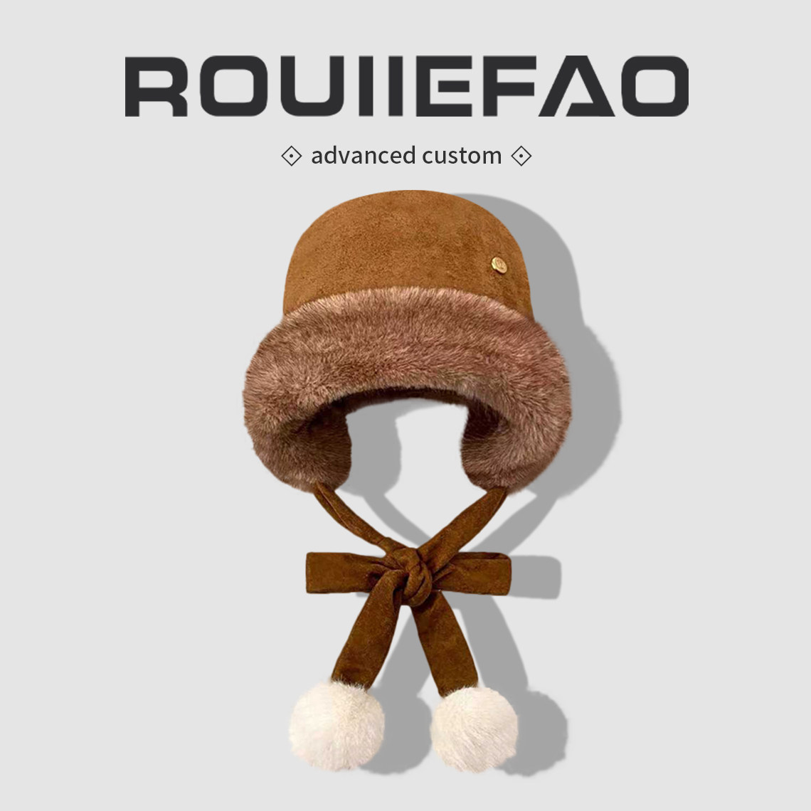 韩版麂皮绒加厚护耳绑带雷锋帽子女冬季骑行防寒保暖渔夫帽包头帽