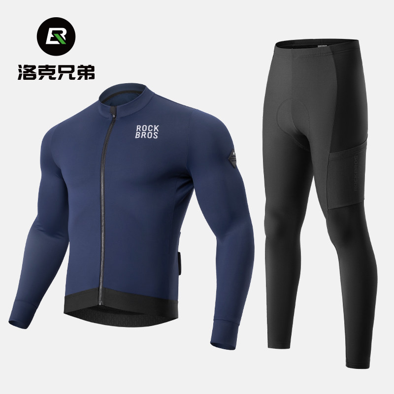 洛克兄弟抓绒保暖骑行服长袖图片