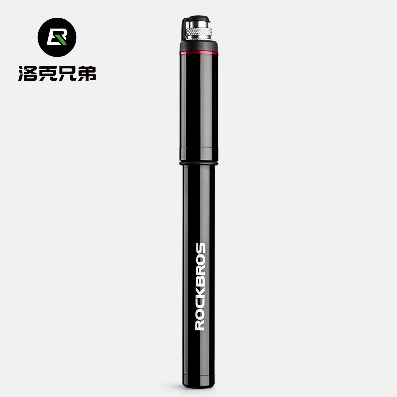 洛克兄弟便携打气筒高压自行车美法嘴山地车公路车充气泵骑行装备