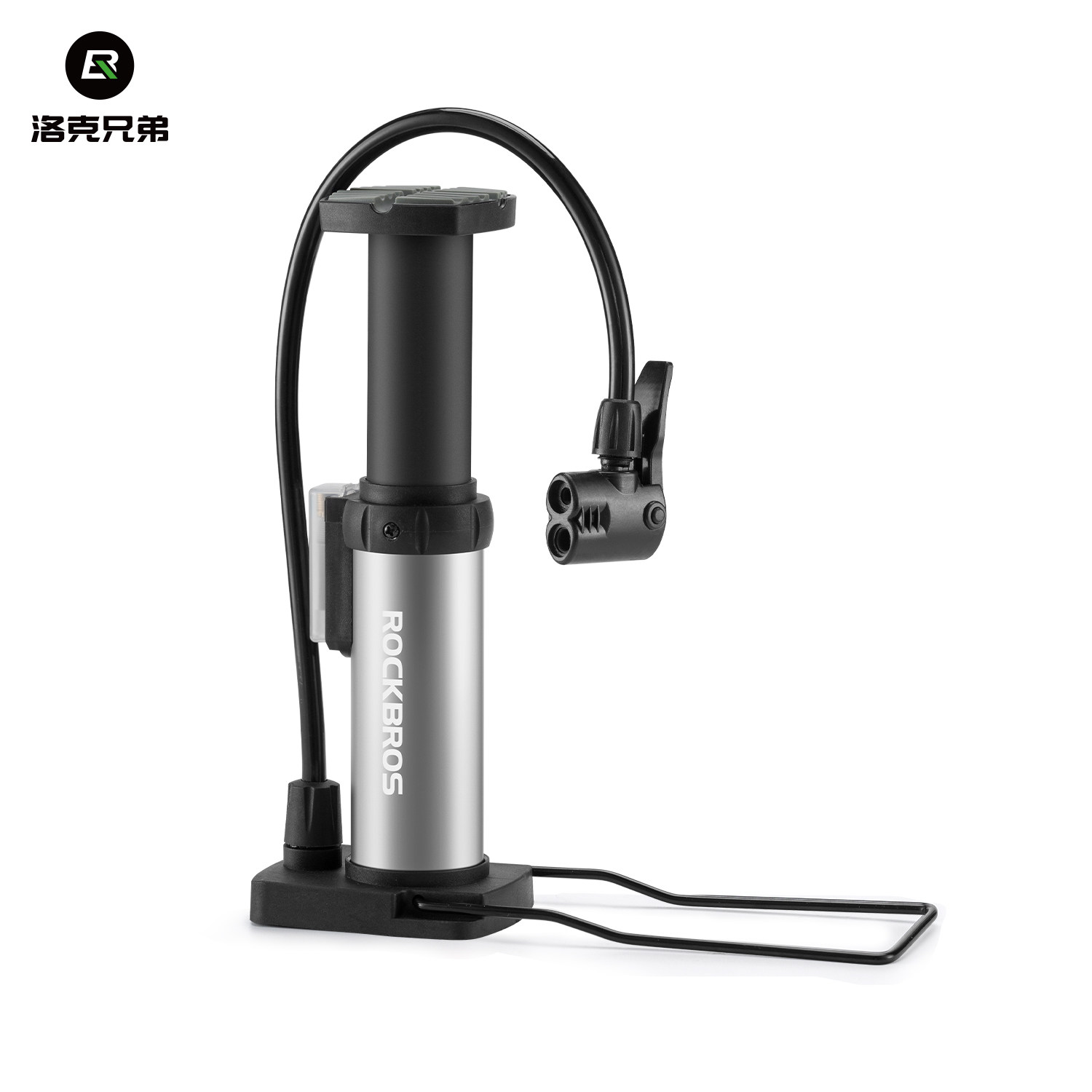 洛克兄弟脚踩打气筒自行车高压电动车电瓶车摩托车汽车家用充气泵