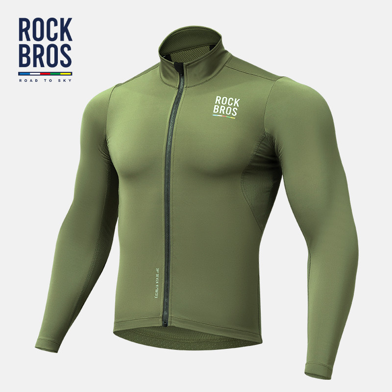 洛克兄弟天路系列骑行服长袖上衣保暖秋冬季公路自行车运动服男款