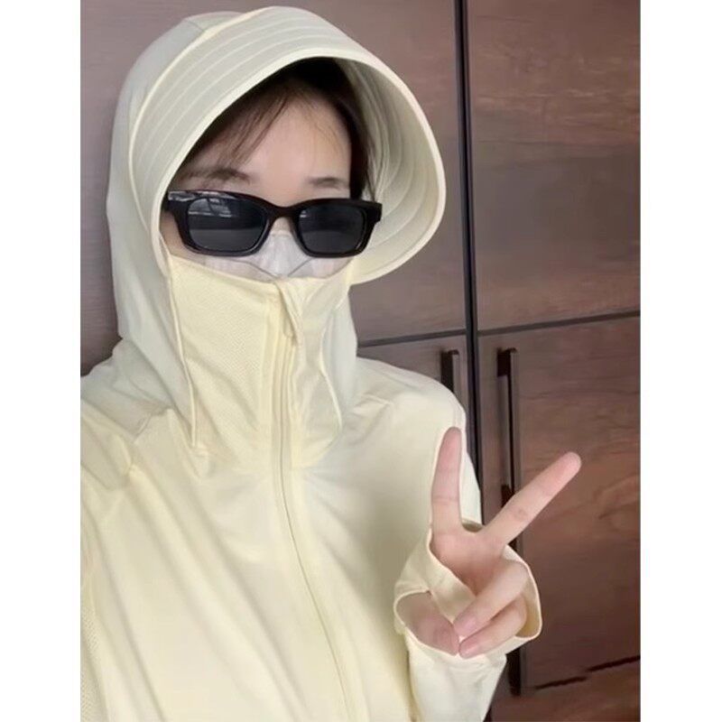 UPF50+防晒衣女冰丝凉感连帽外套夏季户外防晒服长袖透气薄款遮阳