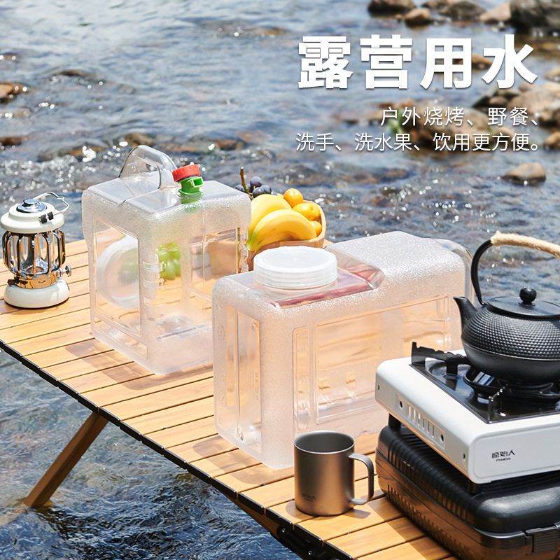 亚冠纯净水桶长方桶户外取水用带龙头车载露营自驾水桶储水蓄水桶