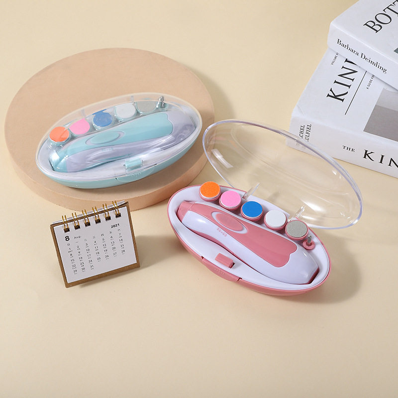 热销多功能宝宝电动磨甲器静音婴儿修甲器护理套装美甲机现货